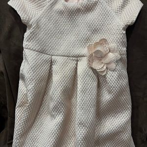 Kids dress light peach silk with flowers  size 4T
